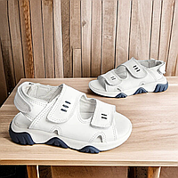 Детские босоножки кожаные спортивные открытые сандалии, летняя обувь легкие для мальчиков в размере 26-30