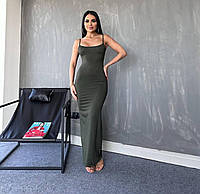 Стильна жіноча сукня футляр довга хакі Новинка 2024