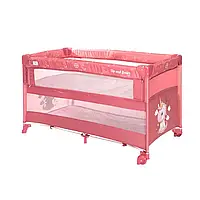 Манеж - кровать UP and DOWN Rose Velvet Unicorn Lorelli с рождения до 15 кг Розовый