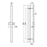 Душова стійка з тримачем універсальна Qtap Lepit 705 мм прямокутна QTLEP82103NB Black Matt, фото 2