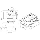 Мийка для кухні з крилом інтегрована ліва Lidz Handmade H6350L (LDH6350BRUL45588) Brushed Steel 3,0/1,0, фото 2