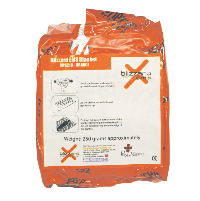 Термоковдра Blizzard EMS Trauma Blanket - Orange - Vacuum Packed, фото 1