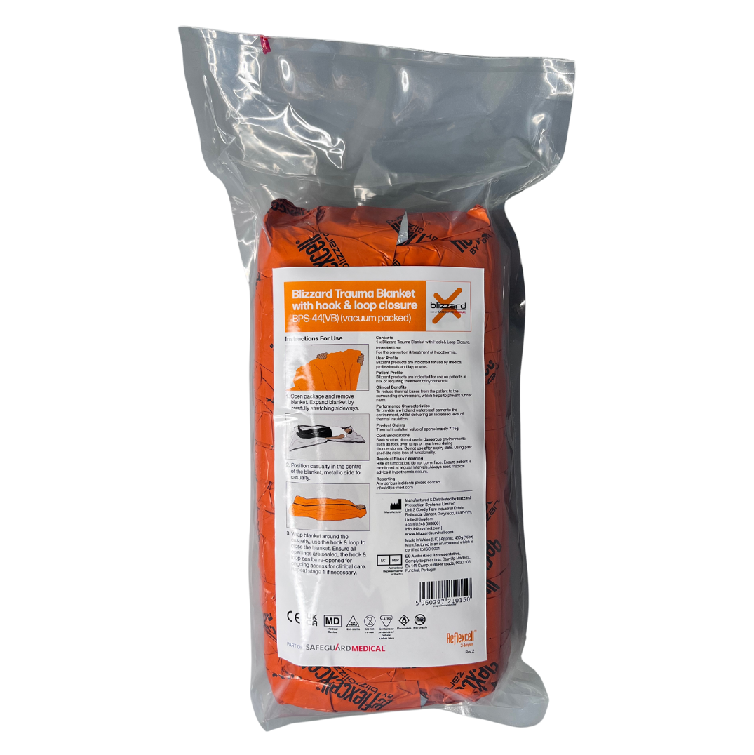 Термоковдра Blizzard Trauma Blanket with Hook & Loop Closure - Orange