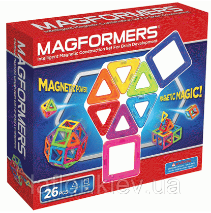 Магнітний констуктор Магформерс Базовий набір елементів 26