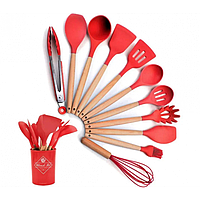 Набор кухонных принадлежностей 12 предметов силиконовый Kitchen Set Красный Im_349