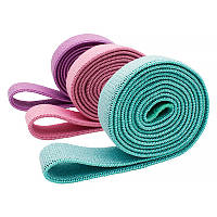 Тор! Набор резинок для фитнеса AOLIKES RB-3609 3шт Green+Pink+Violet