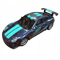 Новинка! Машина на радиоуправлении Porsche JT 627 подсветка фар, аккумулятор 3.7V Чёрная с синим