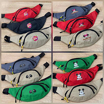 Бананка спортивна на два відділення 30*15 на блискавці з кишенею принт у різних варіантах Panda