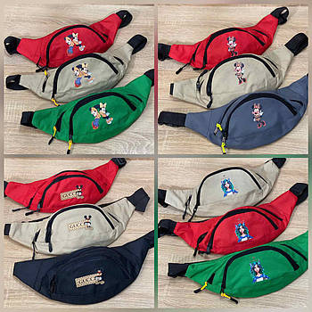 Бананка спортивна на два відділення 30*15 на блискавці з кишенею принт у різних варіантах Panda