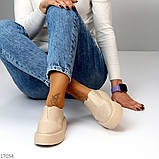 Бежеві шкіряні сліпони з перфорацією натуральна шкіра сучасний дизайн взуття жіноче, фото 3