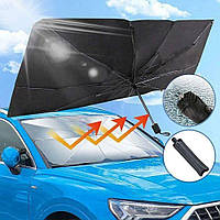 Парасолька сонцезахисна на лобове скло для авто від сонця 79*145 см Сонцезахисна складана шторка для машини