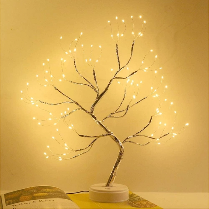 Новинка! LED Светильник ночник дерево бонсай серебристого цвета с теплым светом USB + 3AA - фото 2 - id-p2182702879