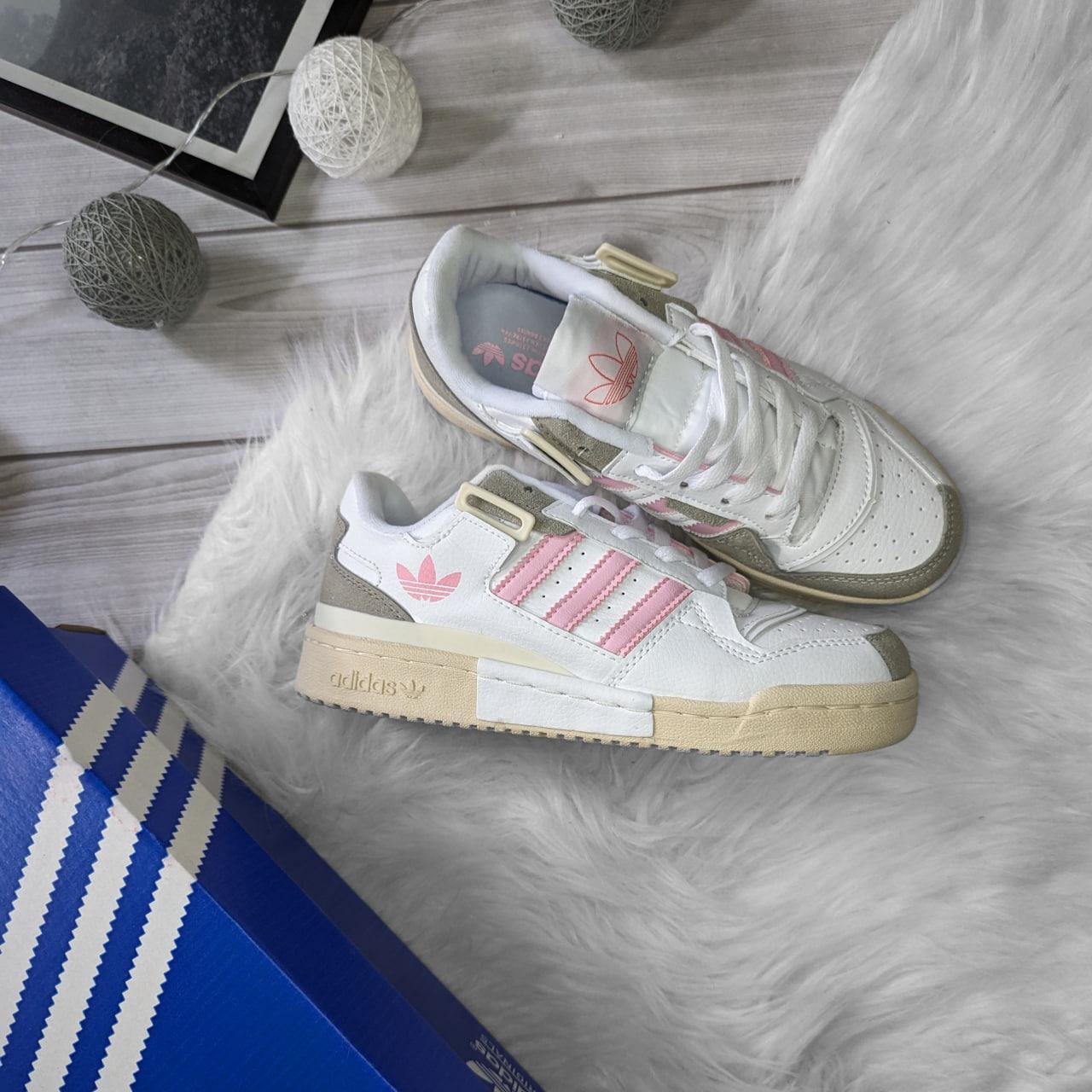 Новинка! Женские кроссовки Adidas Forum '84 Low White Pink белые с розовым - фото 2 - id-p2182702971