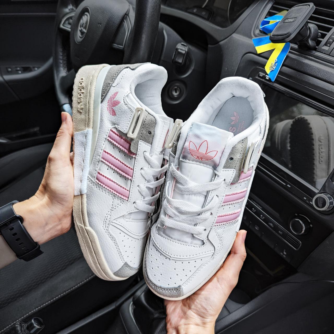 Новинка! Женские кроссовки Adidas Forum '84 Low White Pink белые с розовым - фото 3 - id-p2182702971