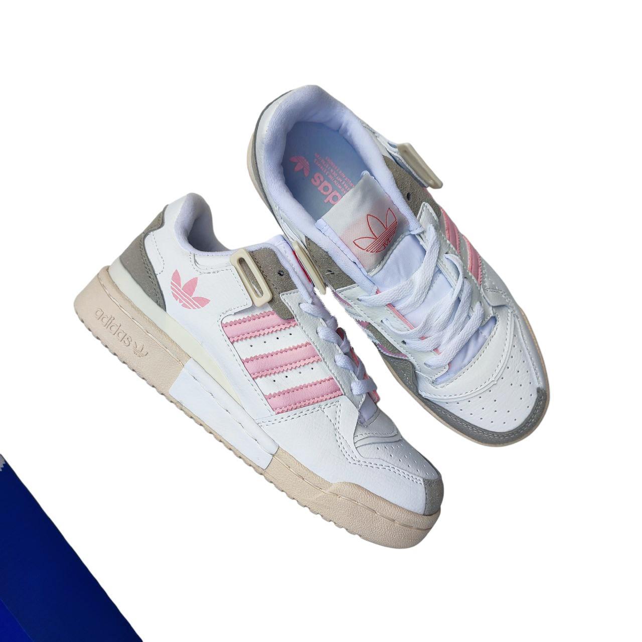 Новинка! Женские кроссовки Adidas Forum '84 Low White Pink белые с розовым - фото 4 - id-p2182702971