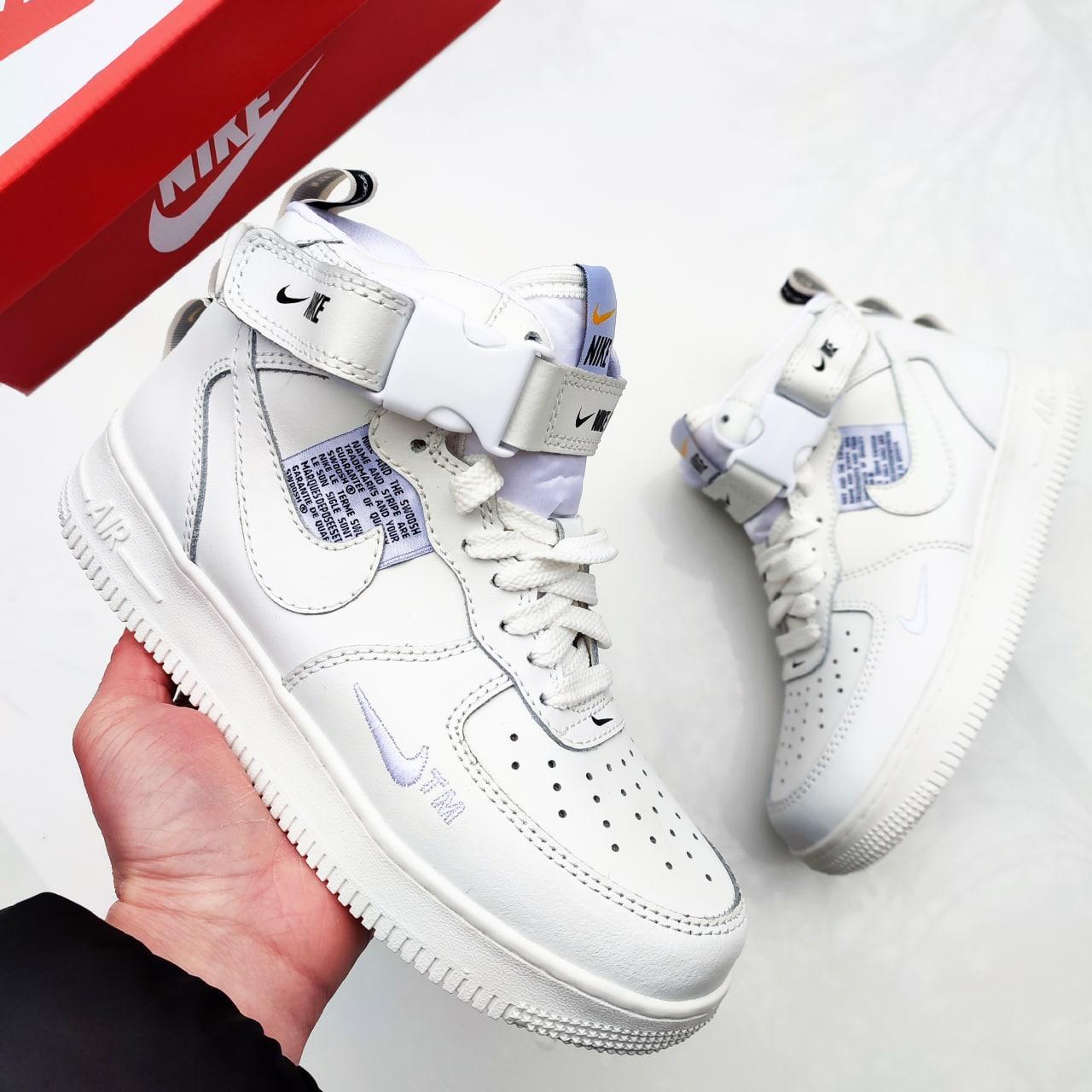 Новинка! Зимние женские кроссовки Nike Air Force 1 Mid 07 White белые - фото 5 - id-p2182702973