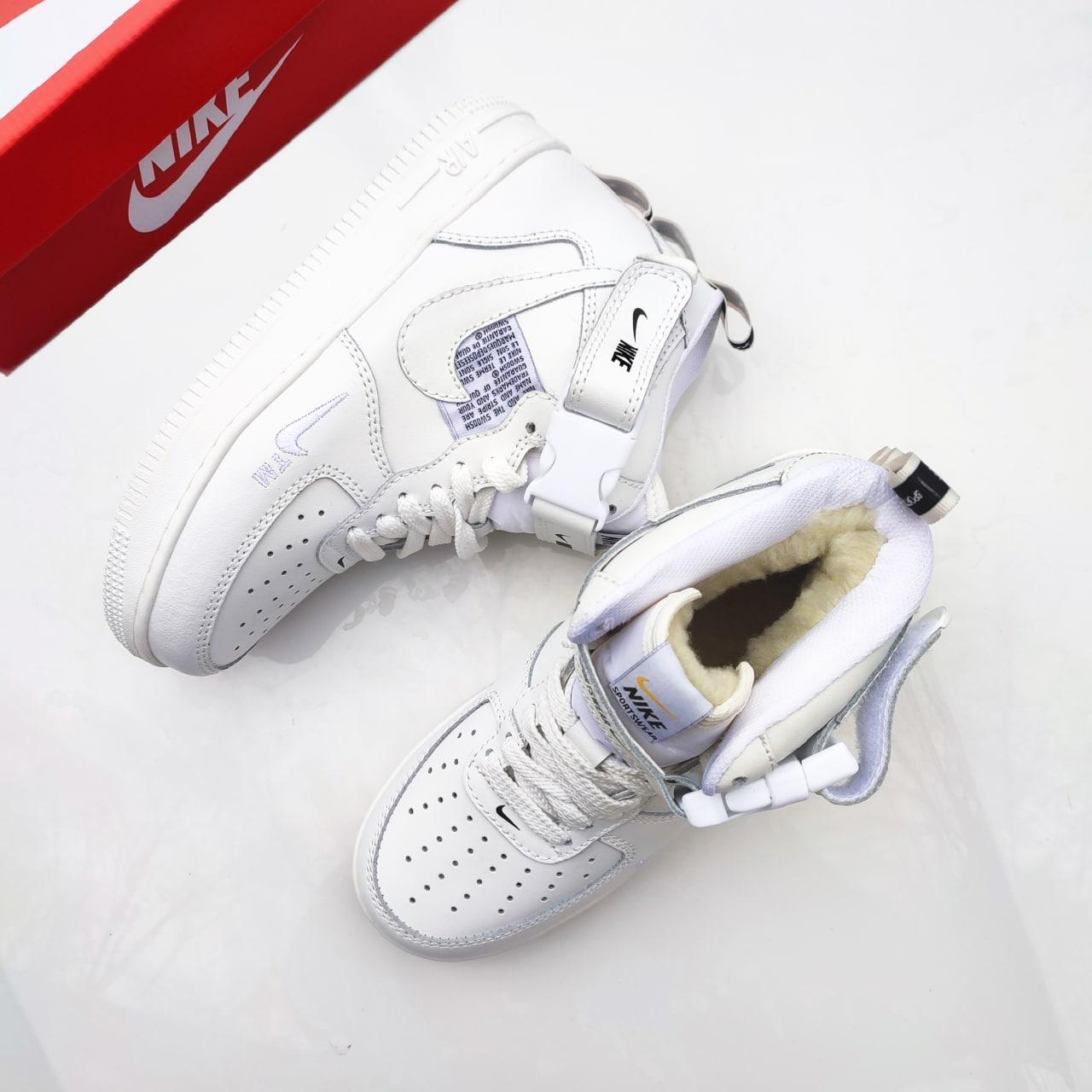 Новинка! Зимние женские кроссовки Nike Air Force 1 Mid 07 White белые - фото 7 - id-p2182702973