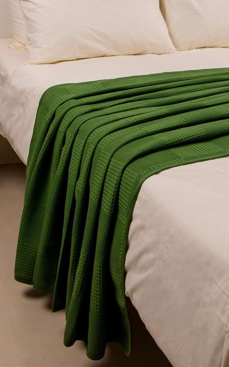 Покривало плед літній хлопок 220х240см Charlotte Ugurlu зелений, фото 1