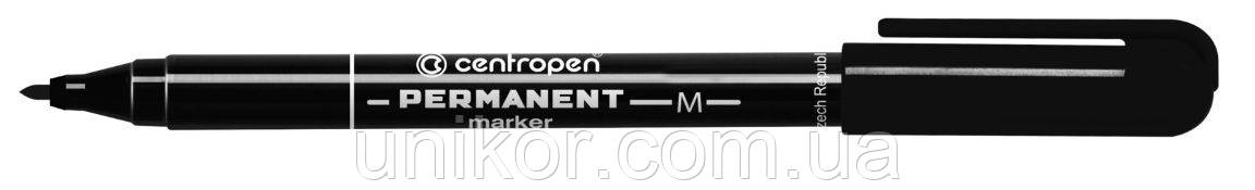 Маркер перманентний круглий 1 мм., 2846, стержень чорний. CENTROPEN, фото 1