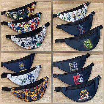 Бананка спортивна на два відділення 30*15 на блискавці з кишенею принт у різних варіантах Panda