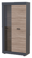Шкаф высокий Doros Дана Графит Дуб Сонома 1 ДСП 1 Стекло 80х33.6х157.4 (41515990) SM, код: 8253103