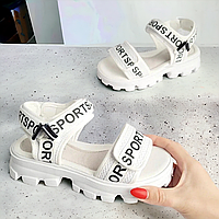 Детские босоножки белые спортивные открытые сандалии, летняя обувь легкие для девочек в размере 33-34