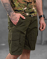 Мужские тактические шорты 5.11 рипстоп олива с лямками на поясе под ремень и большими карманами для военных XL