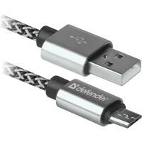 Кабель Defender USB08-03T Pro USB2.0,AM-MicroBM White, 1m (87803)