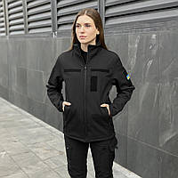 Черная тактическая демисезонная куртка для женщин Pobedov Shadow с липучками женская