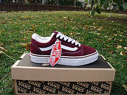 Зимові кеди унісекс VANS Old Skool bordo "Бордові" р. 5,5-7,5;10;11 (37-40)43;45