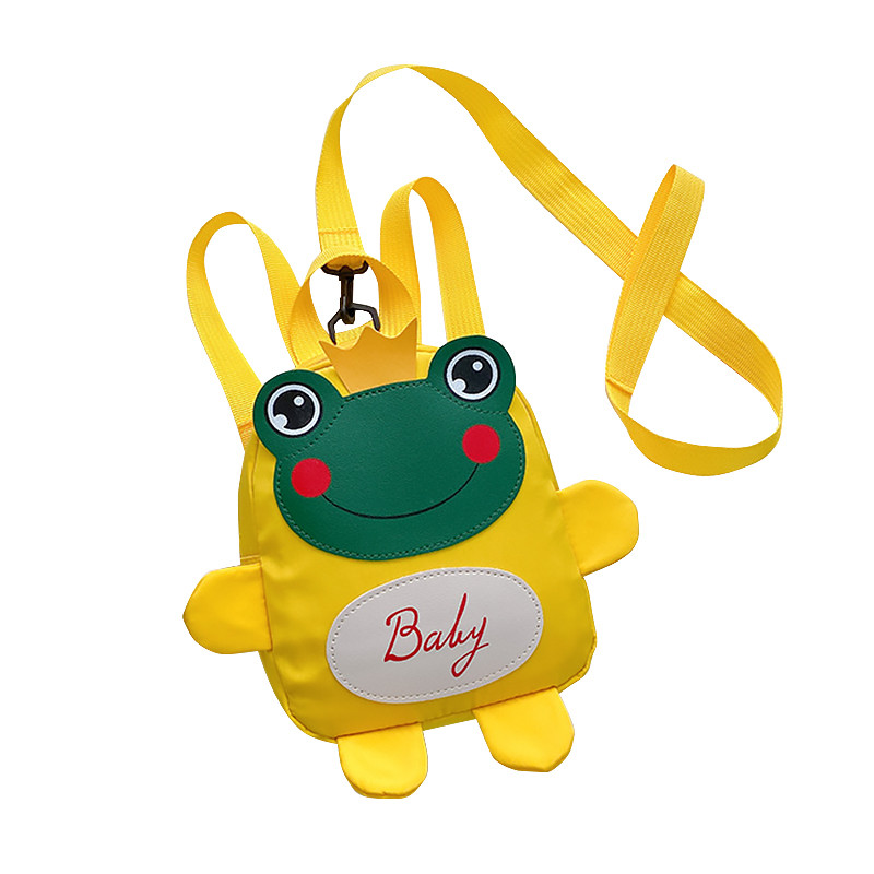 Дитячий рюкзак Lesko A-6864 Frog Yellow з ремінцем антипотужкою для дитячого садка
