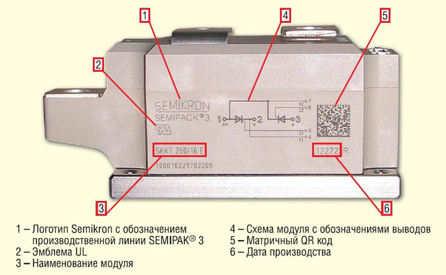 оригінальний тиристорний модуль SKKT250/16E