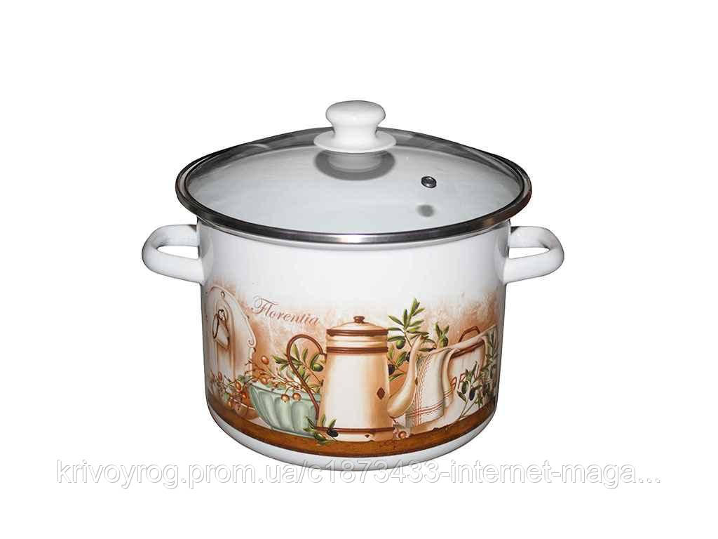 Каструля ем. 5,5л /0 циліндрична Флоренція зі скл. кришкою (I63117) ТМ IDILIA, фото 1