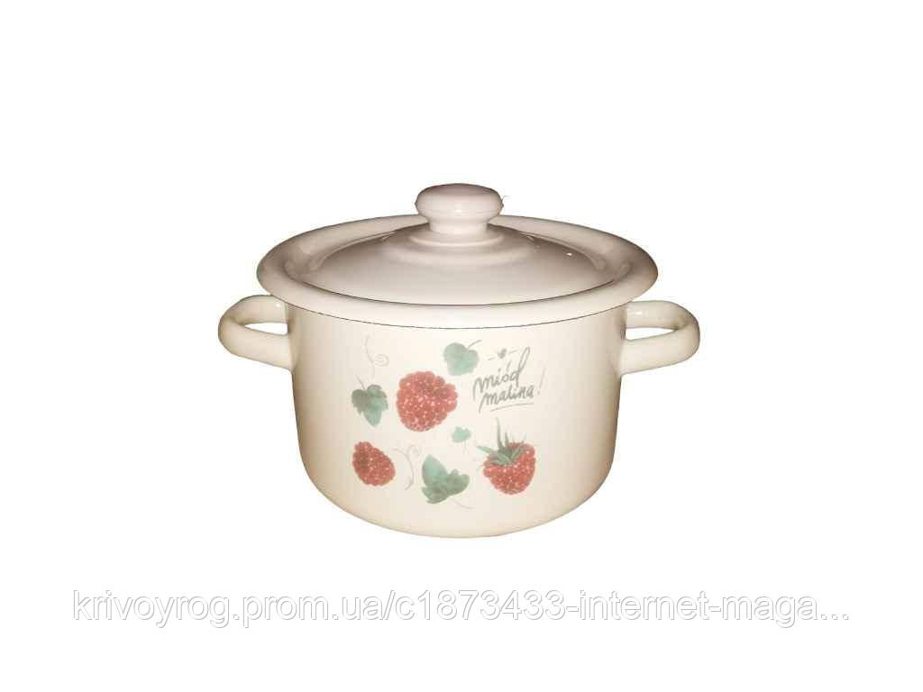 Каструля ем. 2л /2 циліндрична Ягода малина (молочна) I1610/2 ТМ IDILIA, фото 1