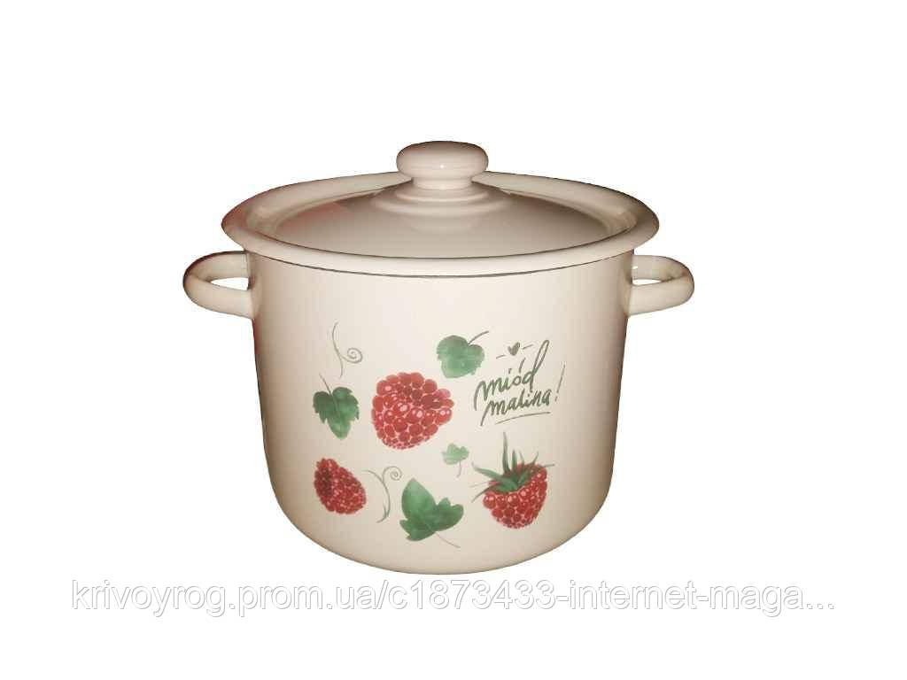 Каструля ем. 5,5л /2 циліндрична Ягода малина (молочна) I1617/2 ТМ IDILIA, фото 1