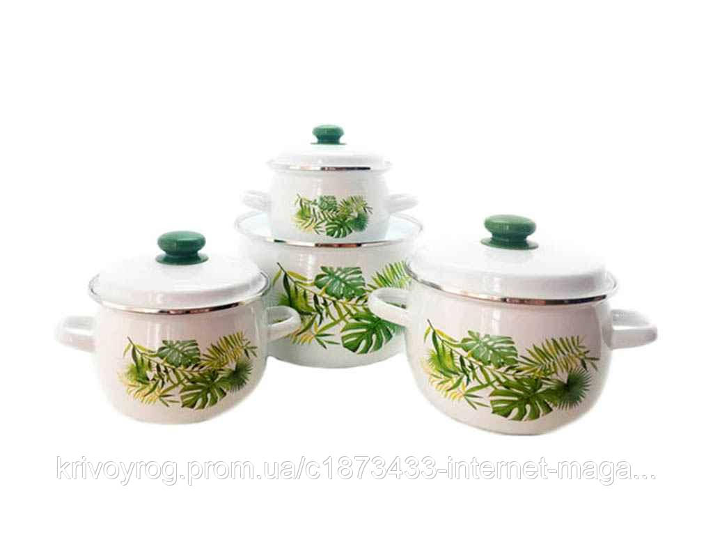 Набір посуду 4 предм. I929 Монстера (біла) ТМ IDILIA, фото 1