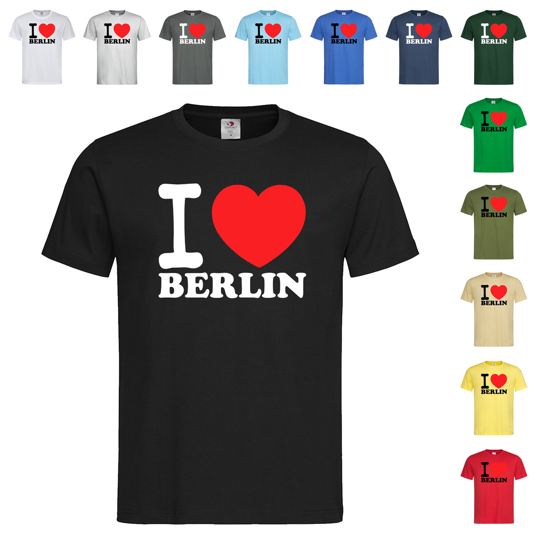 Чорна чоловіча/унісекс футболка I love Berlin (25-14-1)