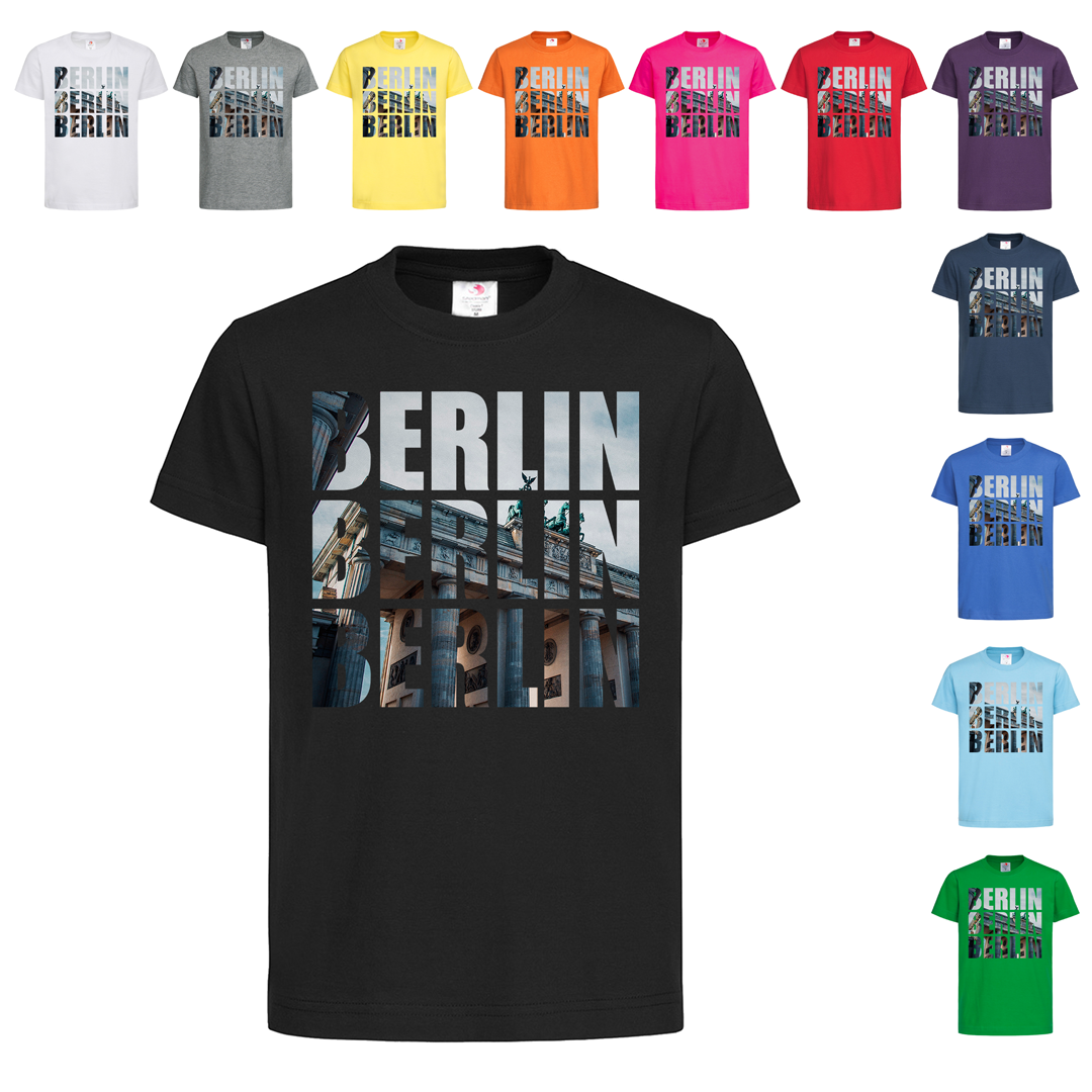Чорна дитяча футболка З написом Berlin (25-14-2)