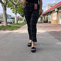 Жіночі бамбукові брюки "Ластівка" 2 кишені Art 437-12 5XL (54-56) Сині