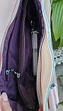 Жіноча сумка з натуральної шкіри блакітна, фото 5