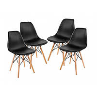 Кресло для кухни на ножках Bonro В-173 FULL KD черное (4 шт) - Lux-Comfort