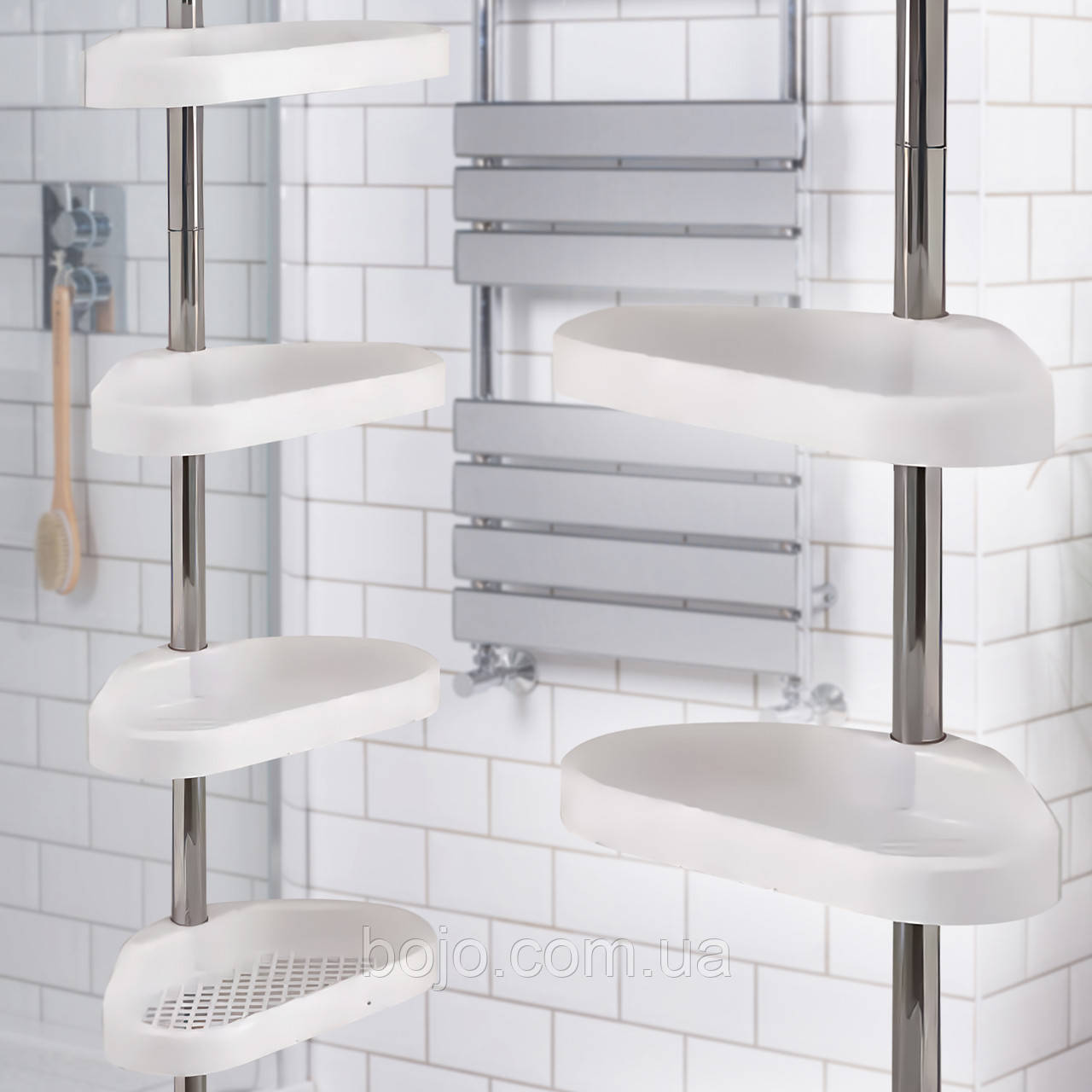 Телескопічна кутова полиця-етажерка у ванну 4 рівня Multi Corner Shelf (205)