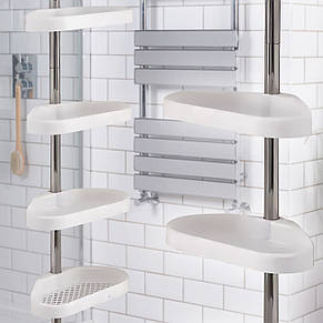Телескопічна кутова полиця-етажерка у ванну 4 рівня Multi Corner Shelf (205), фото 1