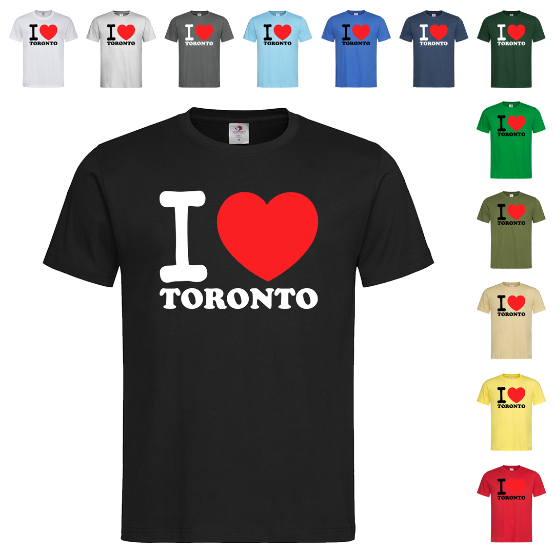 Чорна чоловіча/унісекс футболка I love Toronto (25-15-1)