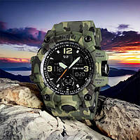 Часы тактические противоударные SKMEI 1155BCMGN / Часы мужские спортивные / Часы WL-351 для военнослужащих