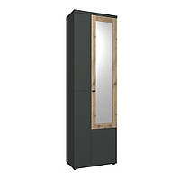 Маленький двухдверный распашной узкий шкаф с зеркалом 60 см для одежды в прихожую коридор Модена Сокме