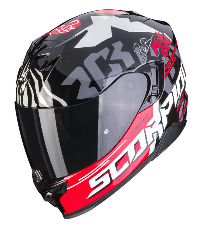 Мотошолом Scorpion Exo-520 Evo Air Rok Bagoros black red