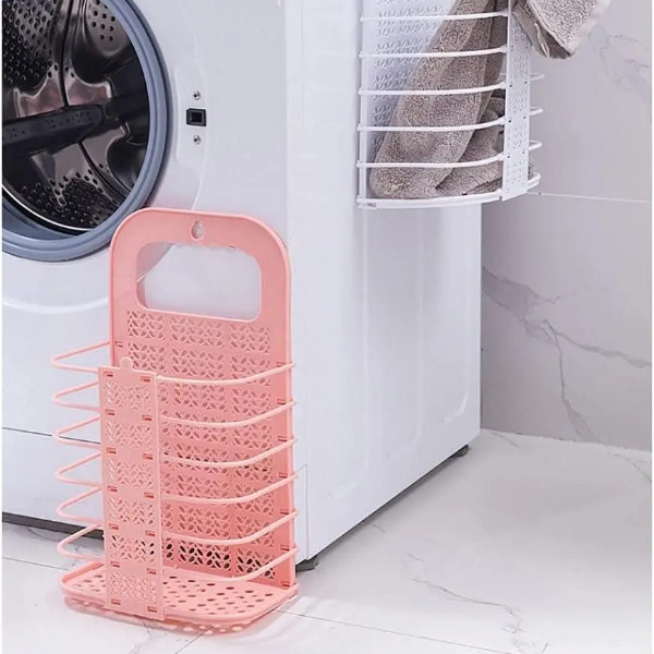 Підвісний кошик для білизни з ручкою Рожевий, фото 1