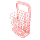 Підвісний кошик для білизни з ручкою Рожевий, фото 3