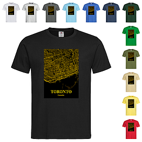 Чорна чоловіча/унісекс футболка З мапою Торонто (25-15-5)